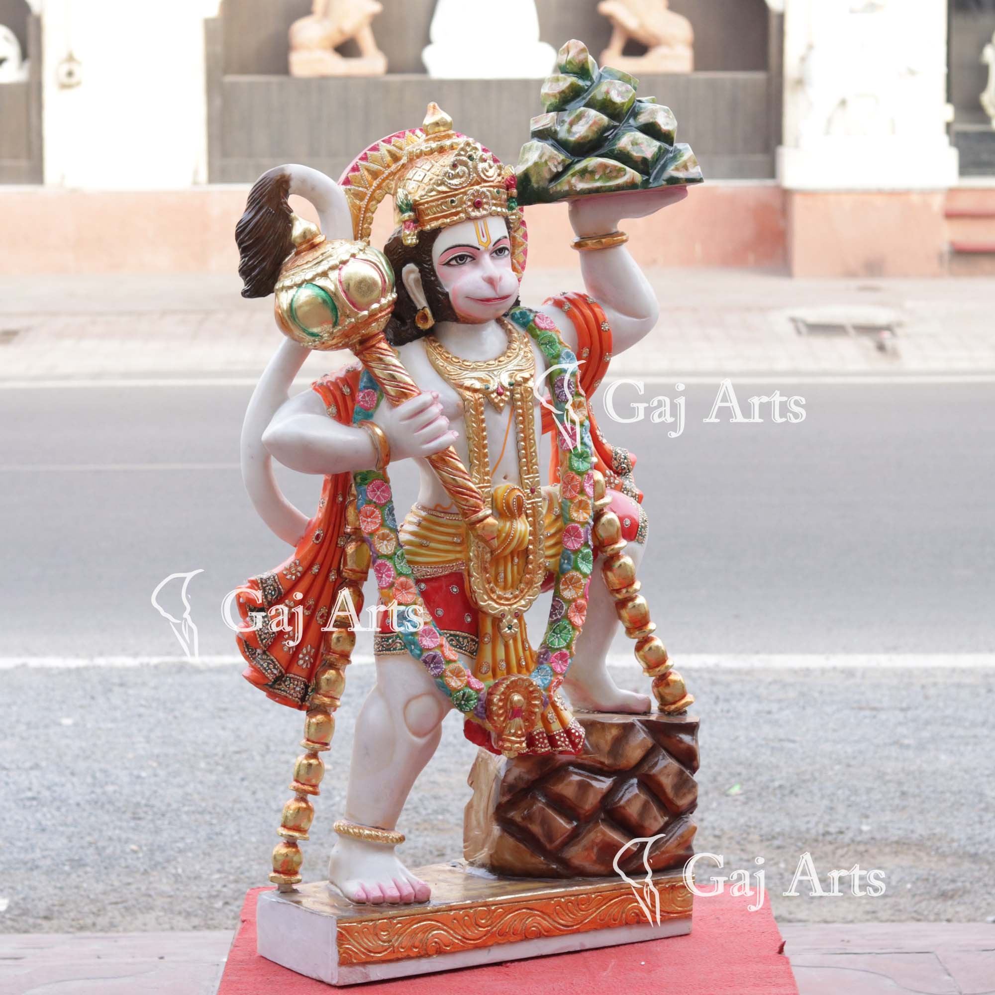 White Marble Veer Hanuman Ji | 36 Inch