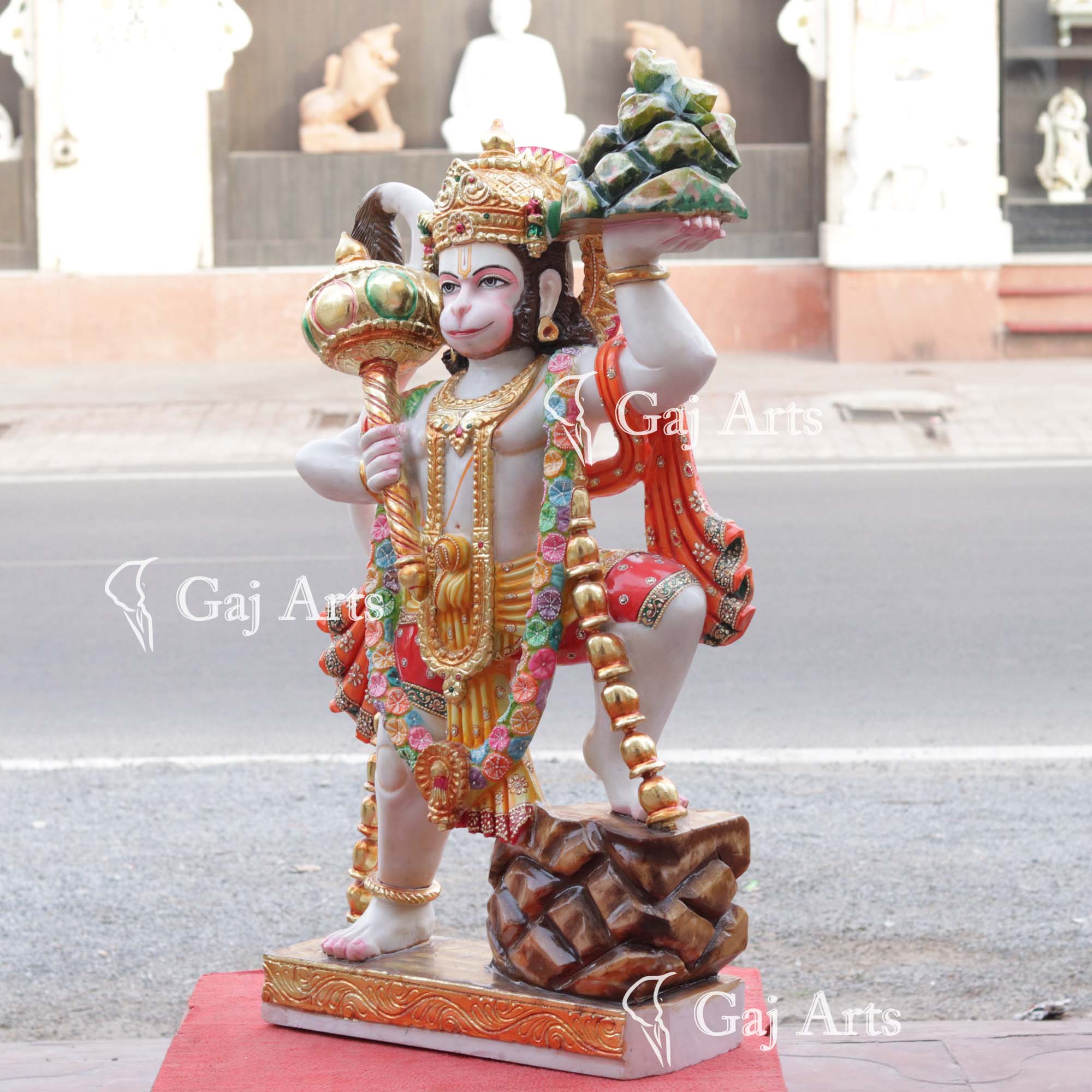 White Marble Veer Hanuman Ji | 36 Inch