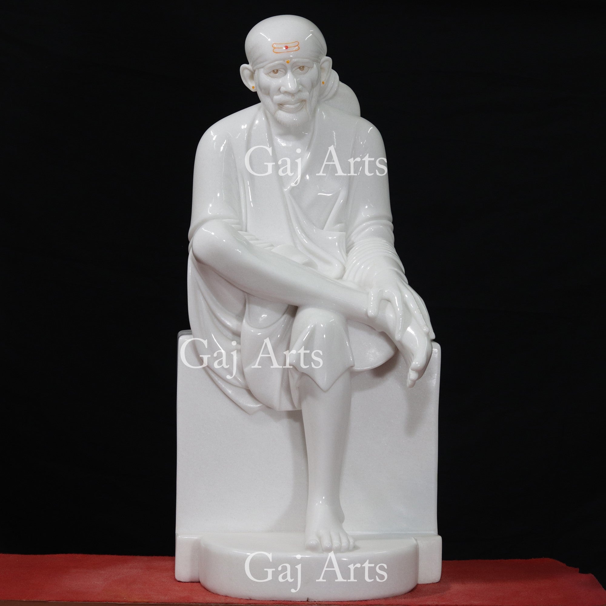 White Vietnam Marble Sai Baba Idol | 36 Inch