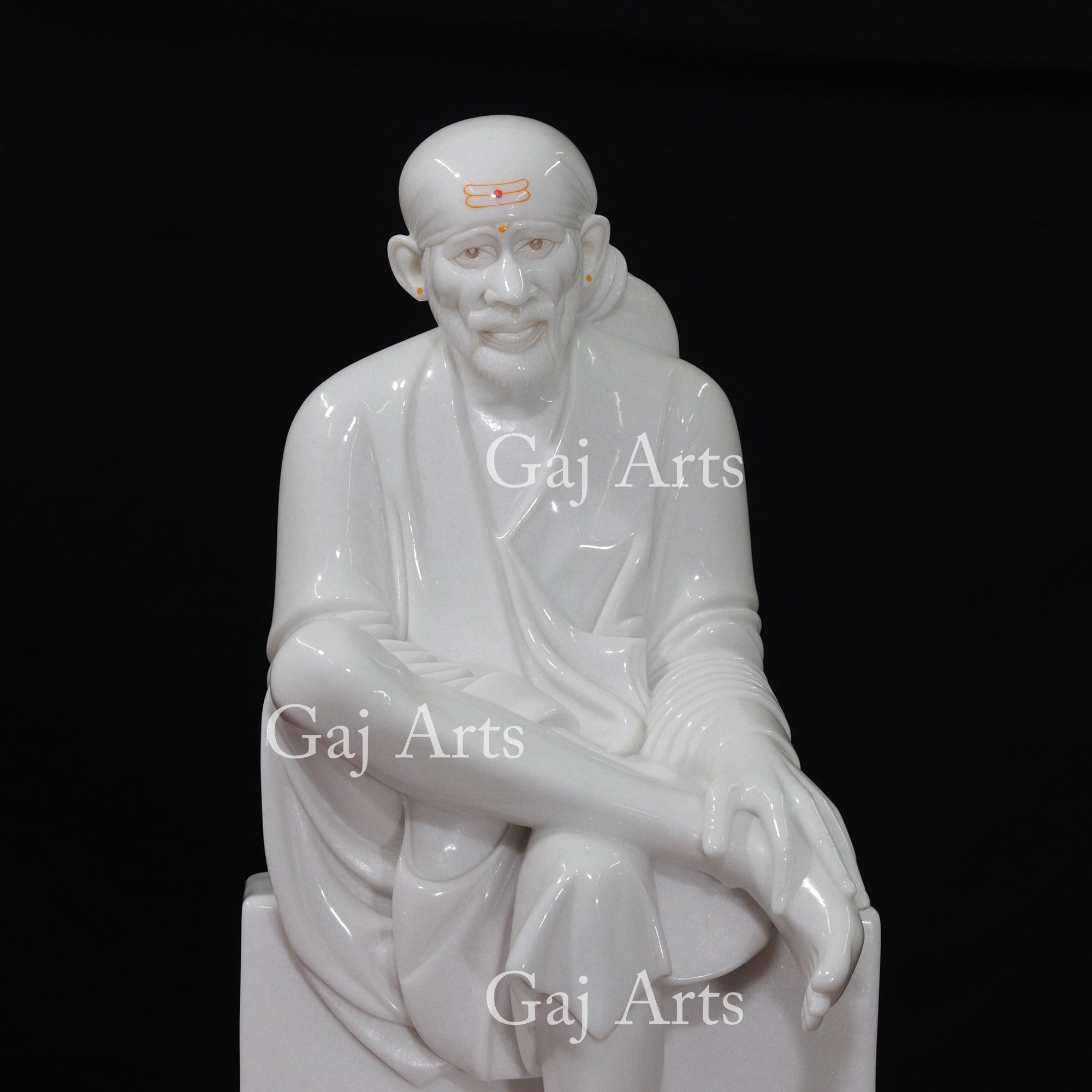 White Vietnam Marble Sai Baba Idol | 36 Inch