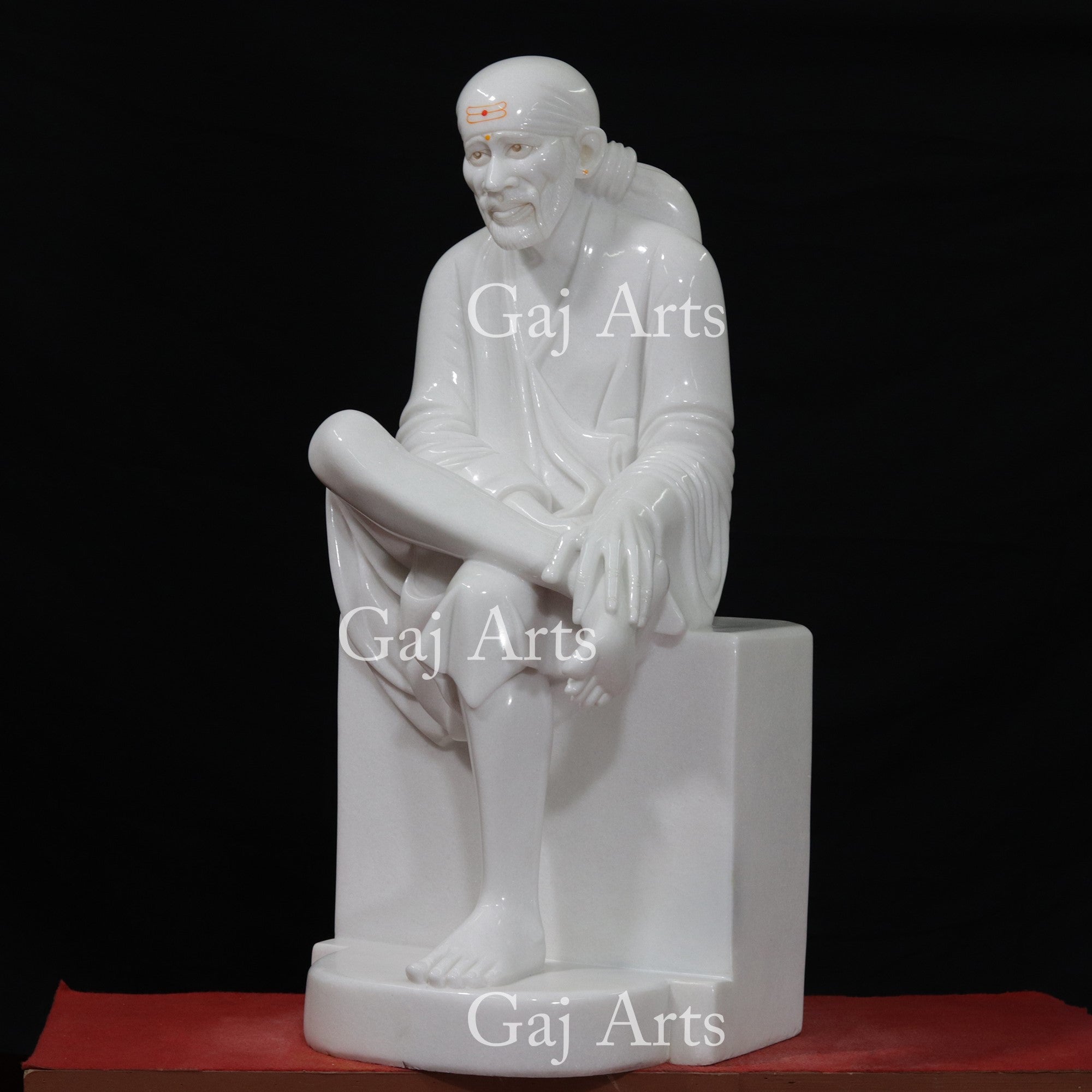 White Vietnam Marble Sai Baba Idol | 36 Inch
