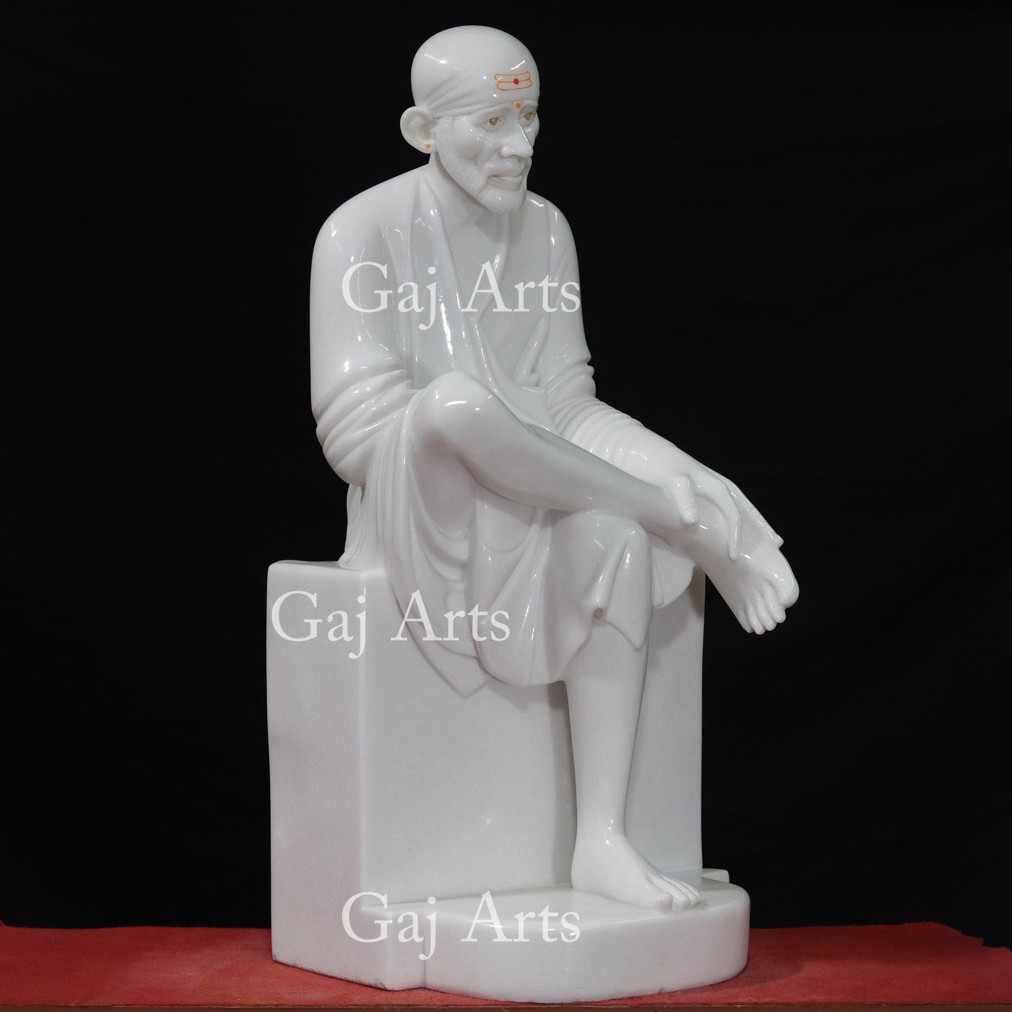 White Vietnam Marble Sai Baba Idol | 36 Inch