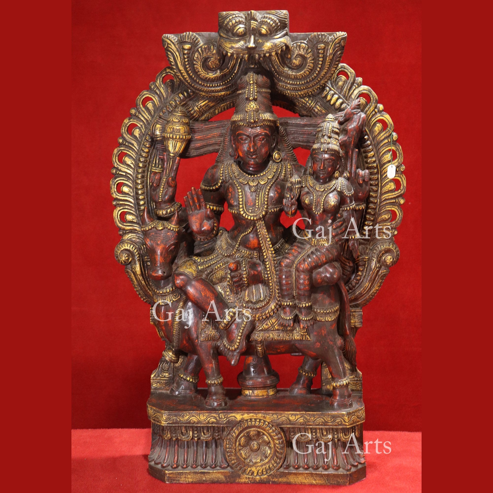 Wooden Shiv Parivar Statue | 48 Inch