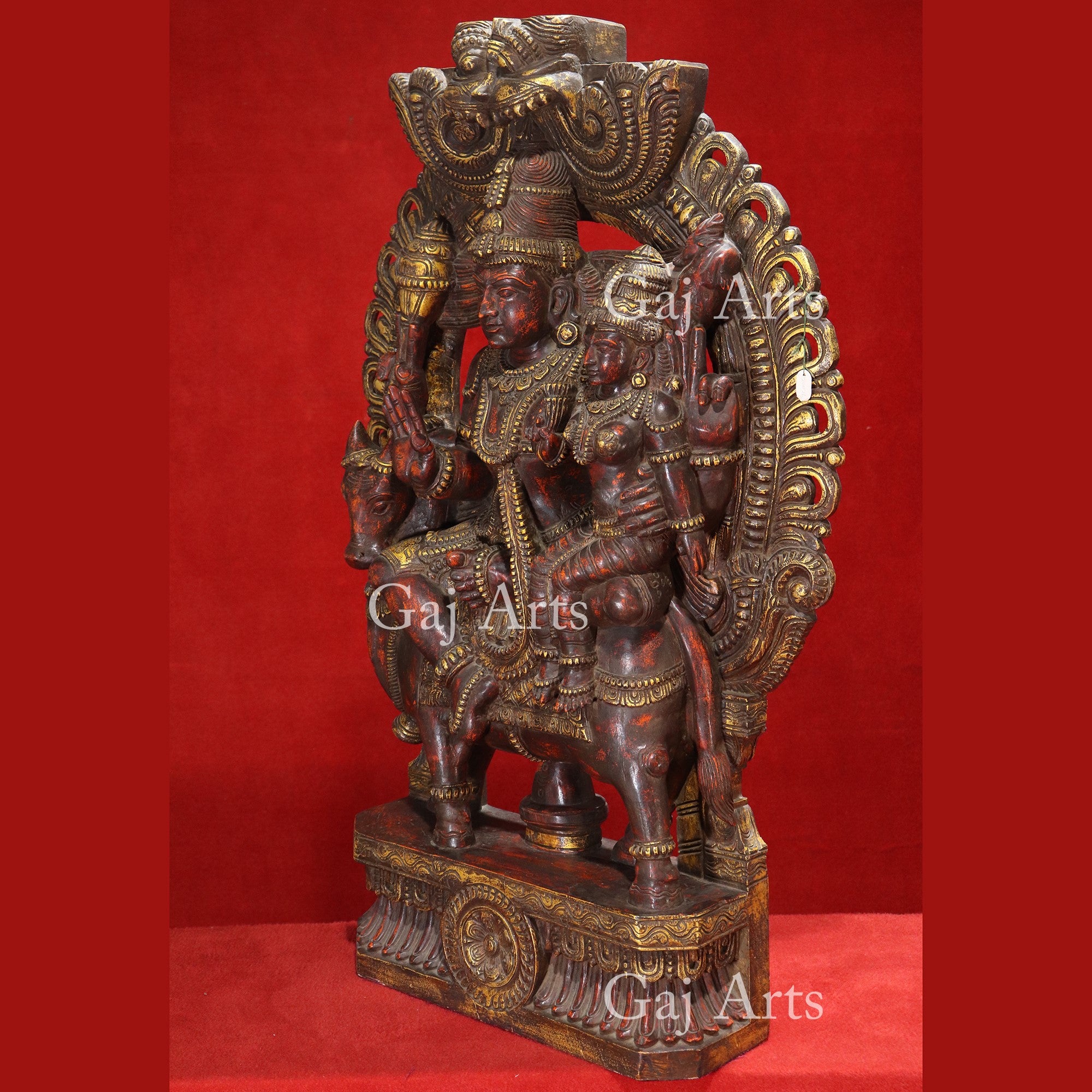 Wooden Shiv Parivar Statue | 48 Inch