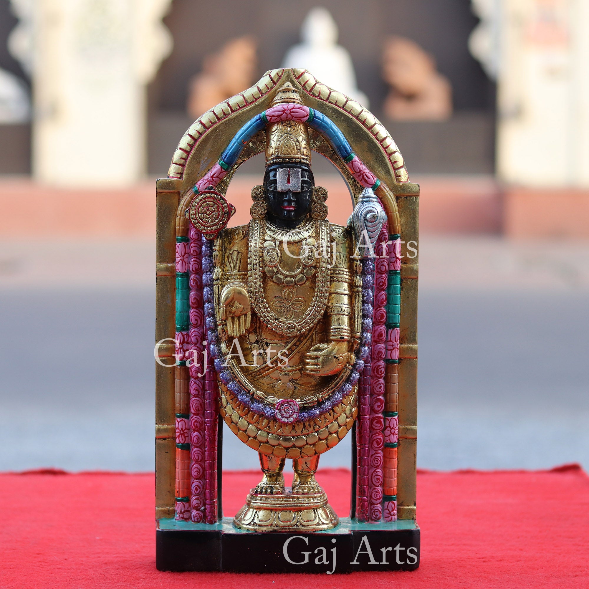 Black Marble Tirupati Balaji Idol | 15 Inch