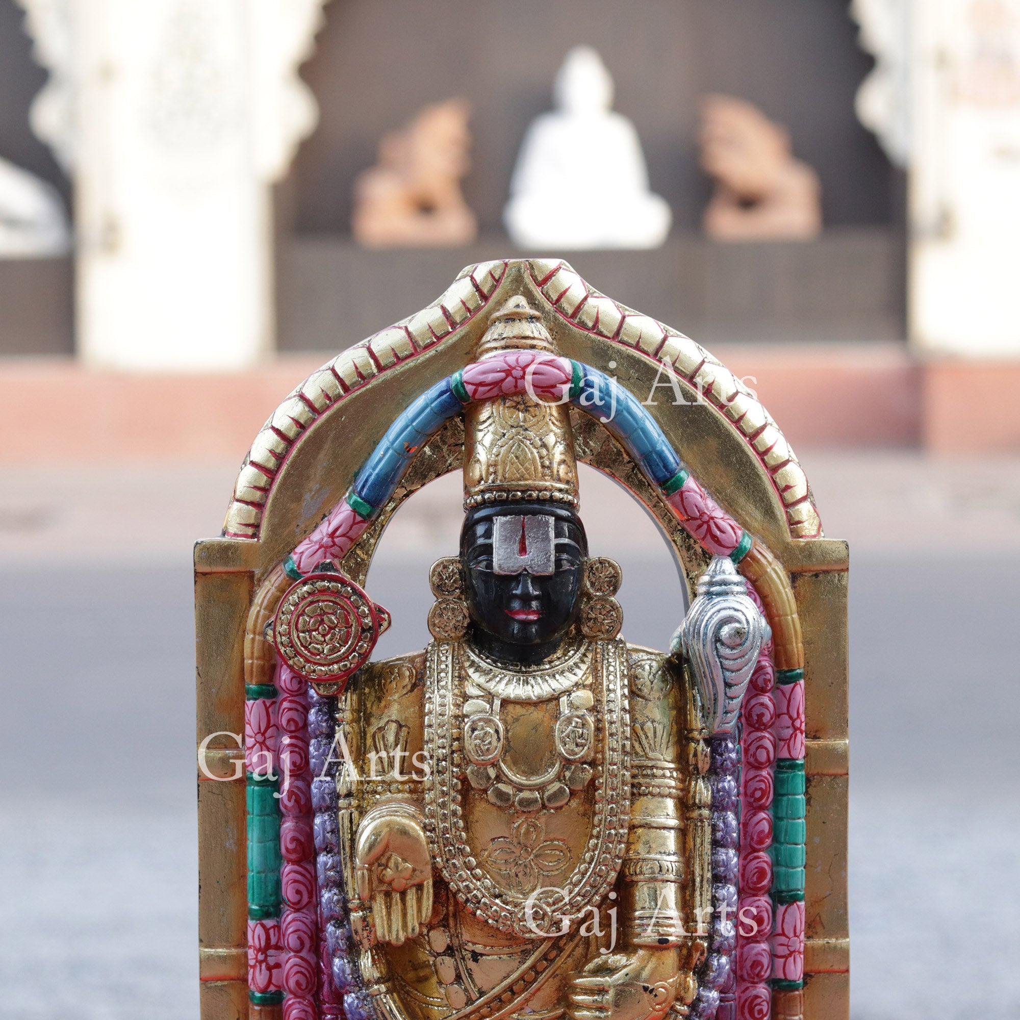 Black Marble Tirupati Balaji Idol | 15 Inch