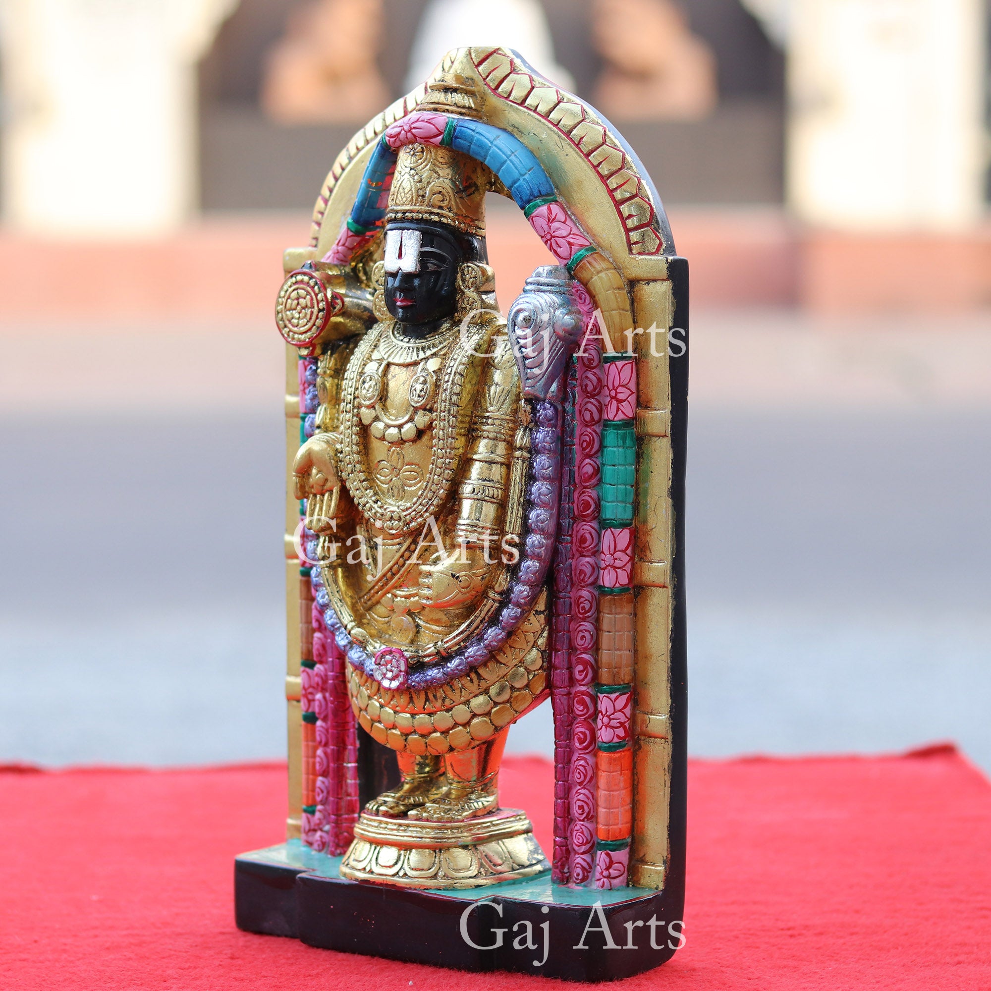 Black Marble Tirupati Balaji Idol | 15 Inch