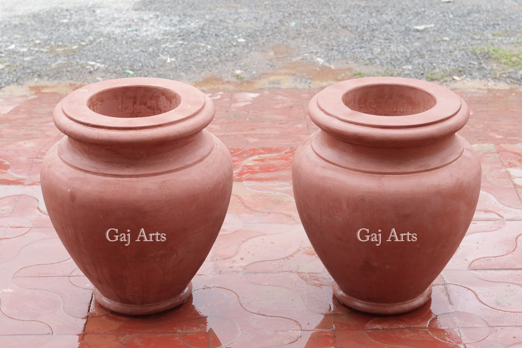 Deep Red Sandstone Planter | 21 Inch