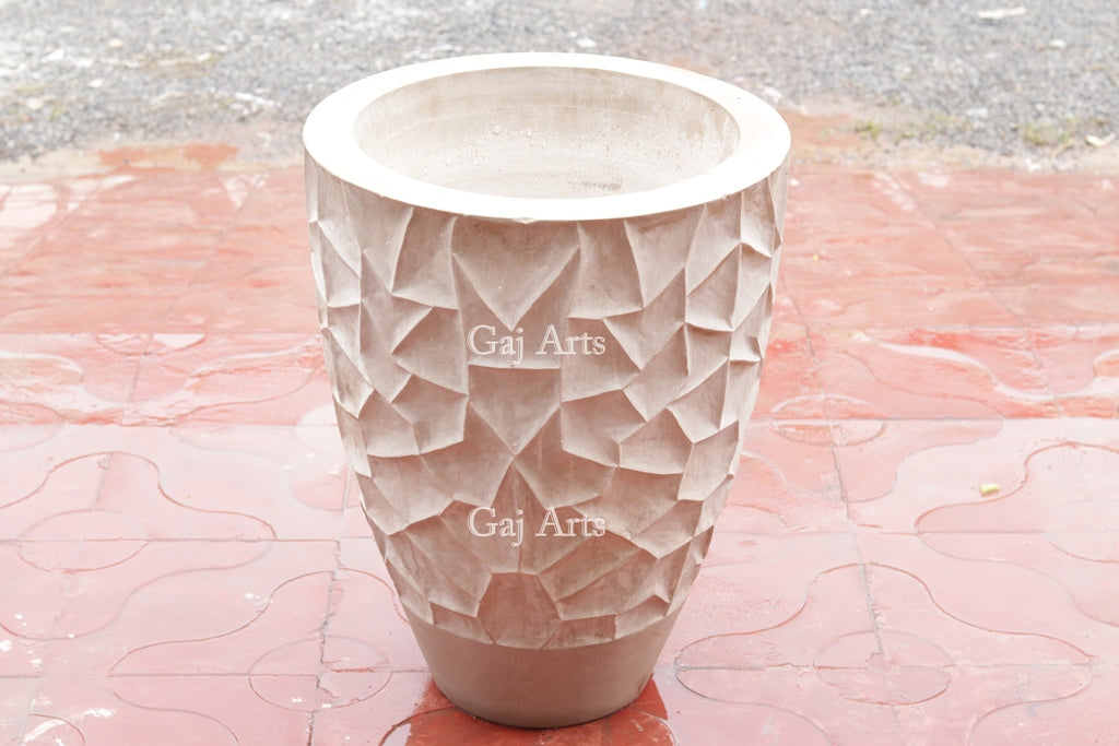 Natural Beige Sandstone Planter | 24 Inch
