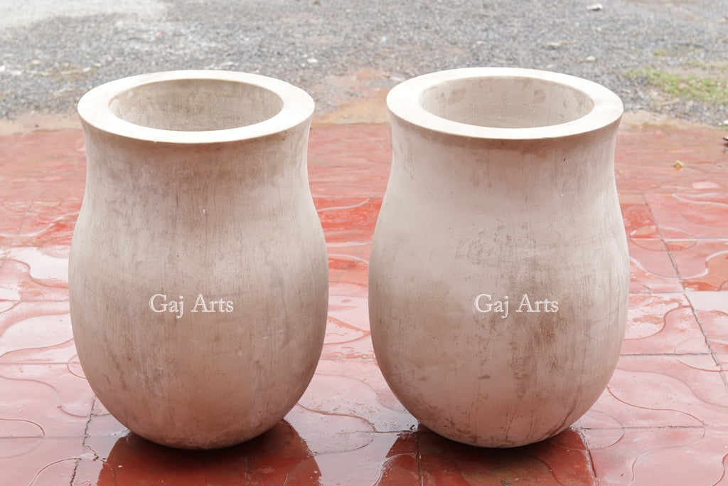 Soft Beige Sandstone Planter | 24 Inch