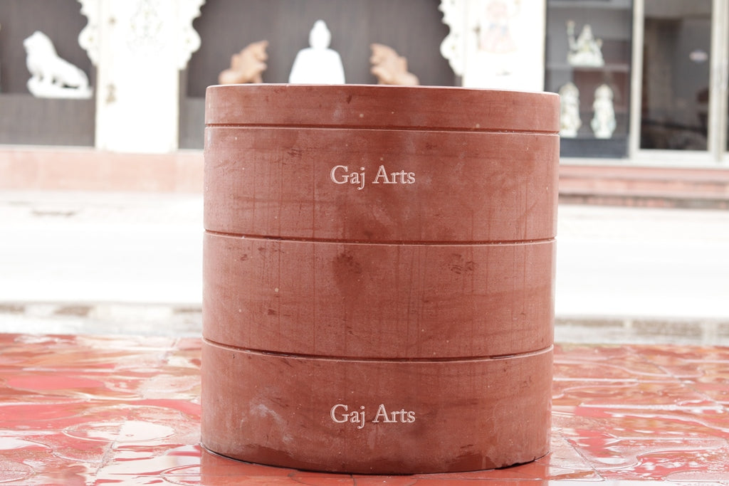 Rich Red Sandstone Planter | 18 Inch