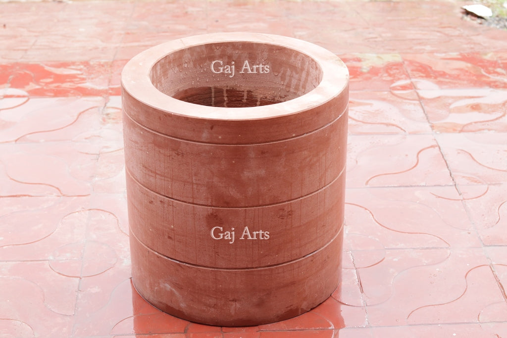 Rich Red Sandstone Planter | 18 Inch