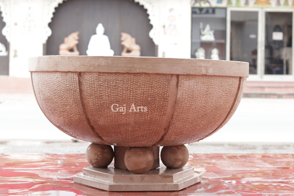 Elegant Pink Sandstone Planter | 16 Inch