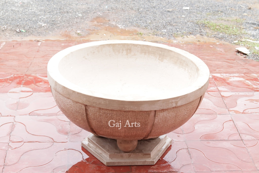 Elegant Pink Sandstone Planter | 16 Inch