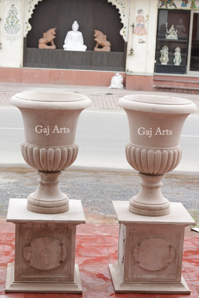 Warm Beige Sandstone Planter | 54 Inch