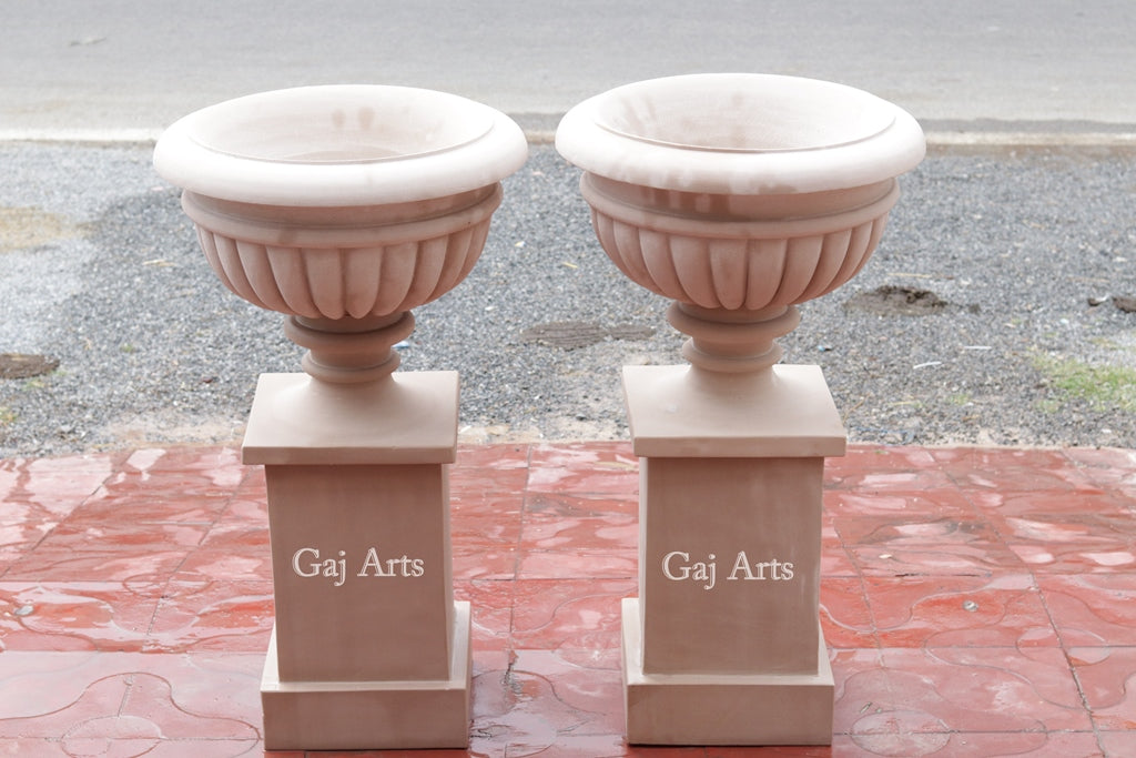 Soft Pink Sandstone Planter | 36 Inch