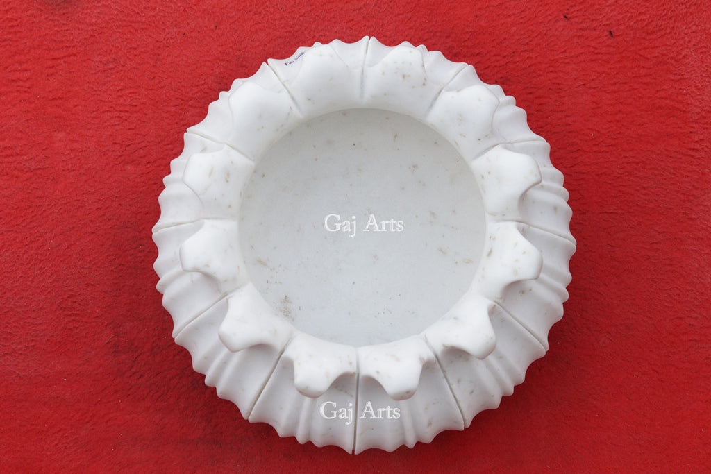 White Marble Elegant Decorative Bowl | 12 Inch