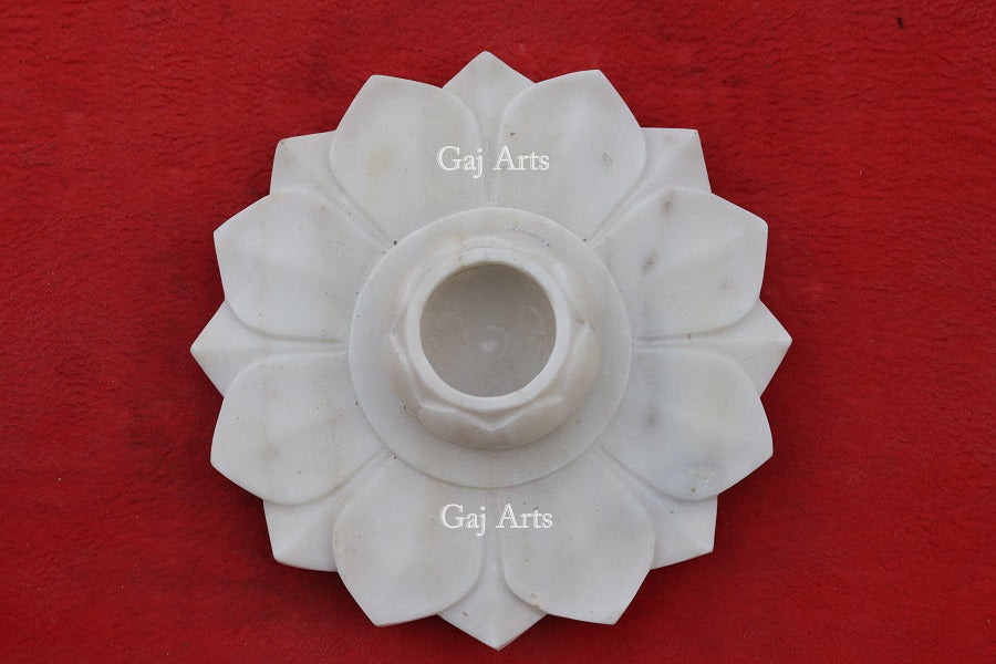 White Marble Refined Flower Bowl | 12 Inch
