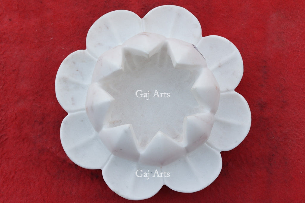 White Marble Chic Flower Bowl | 8 Inch
