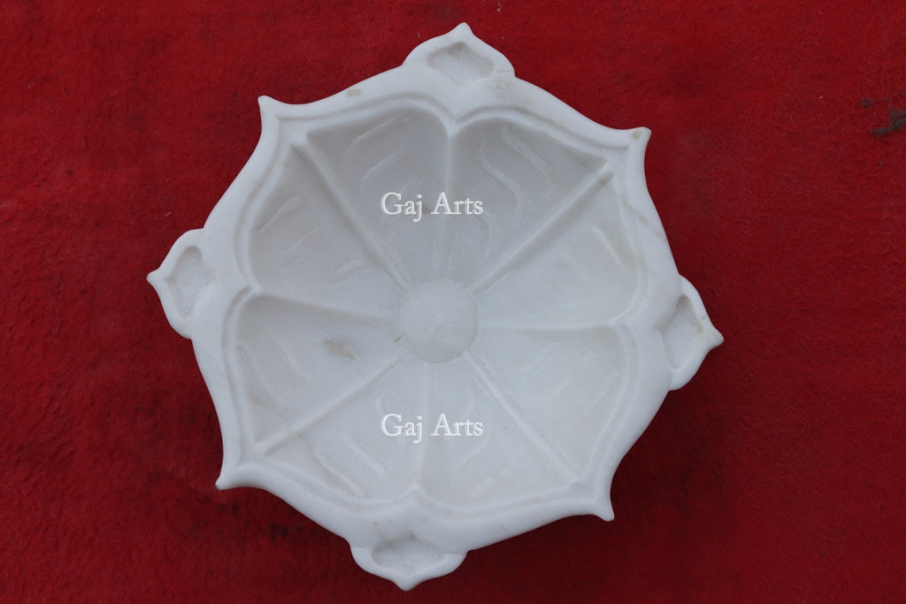 White Marble Premium Floral Bowl | 9 Inch