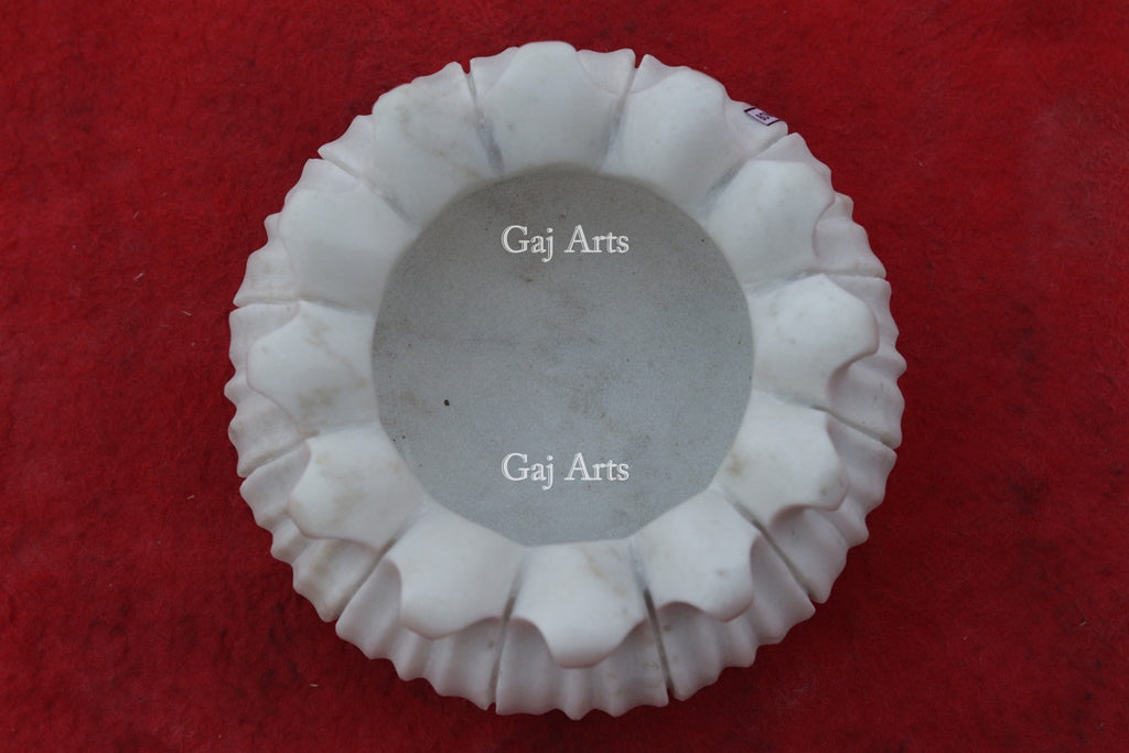White Marble Minimalist Flower Bowl | 6 Inch
