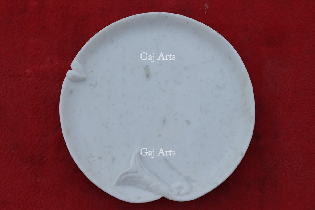 White Marble Contemporary Flower Bowl | 9 Inch