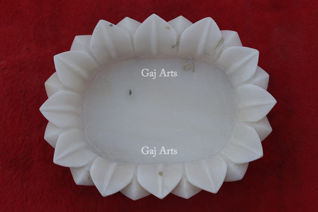 White Marble Elegant Bloom Bowl | 9 Inch