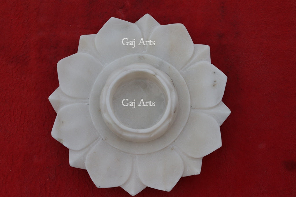 White Marble Decorative Flower Bowl | 9 Inch