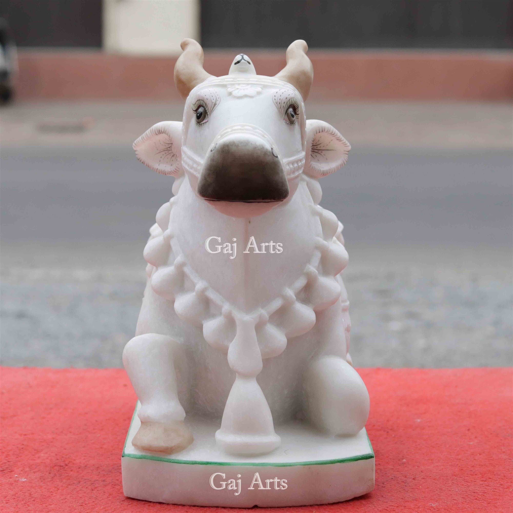 Makrana Marble Nandi Idol | 15 Inch
