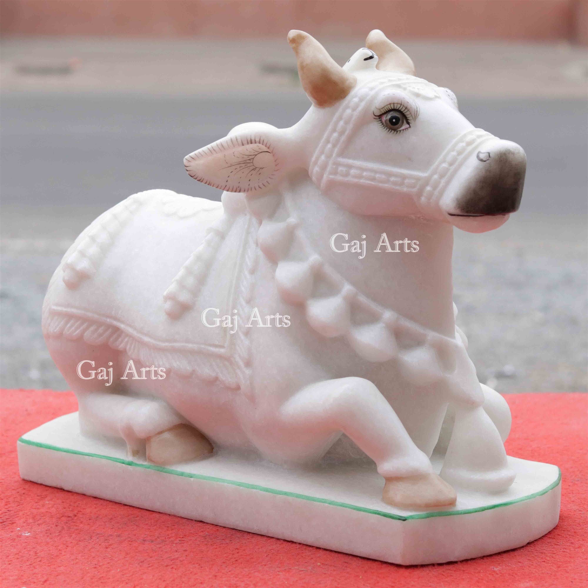 Makrana Marble Nandi Idol | 15 Inch