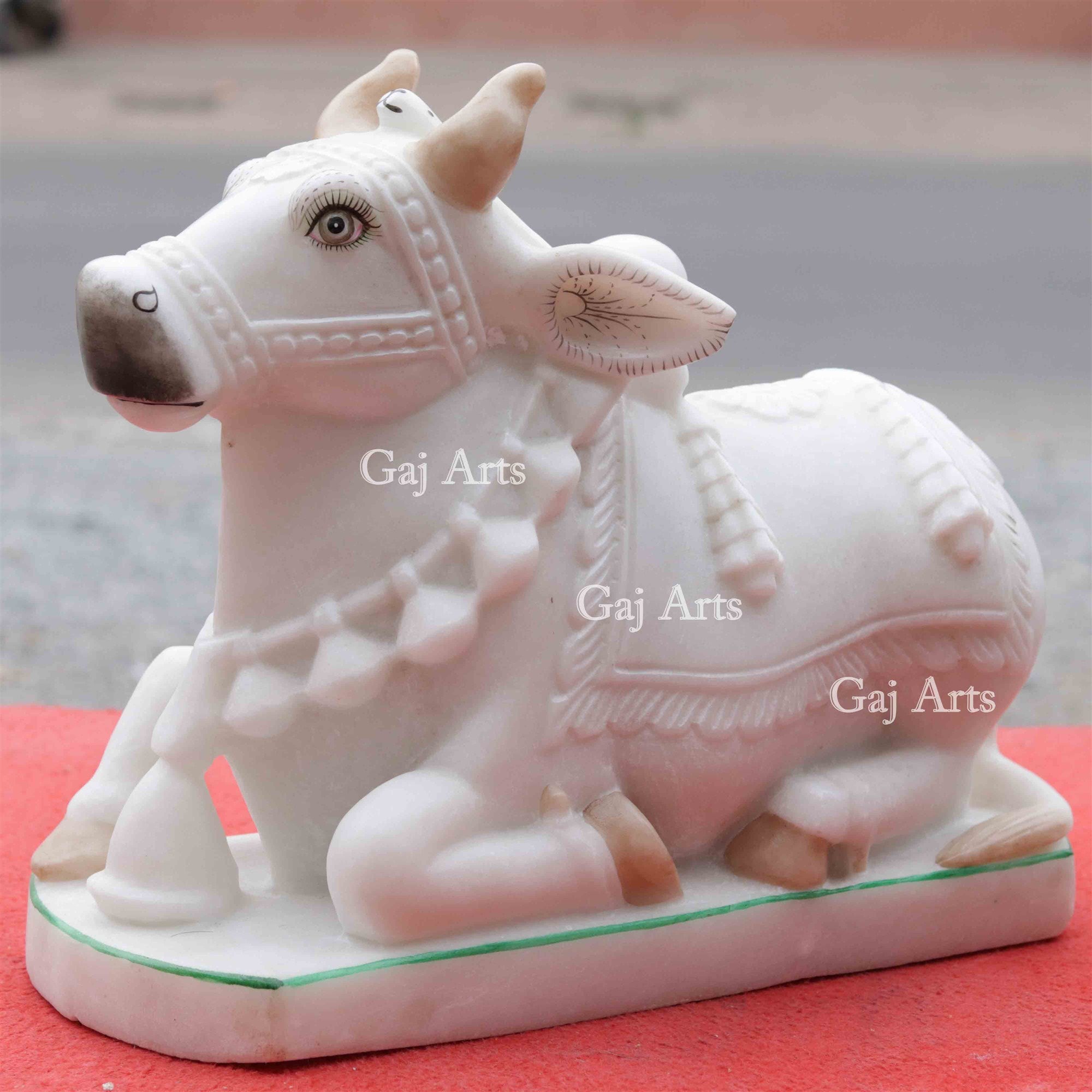 Makrana Marble Nandi Idol | 15 Inch