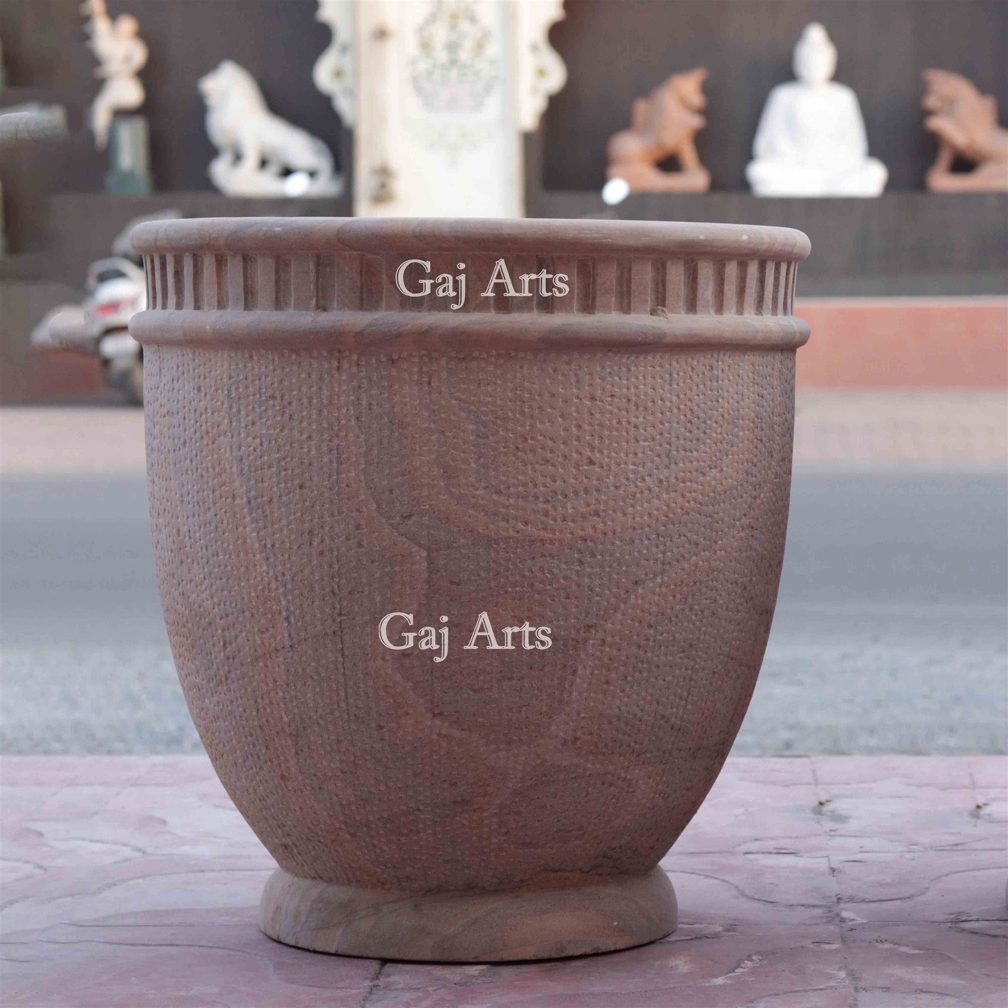 Vibrant Rainbow Sandstone Planter | 18 Inch