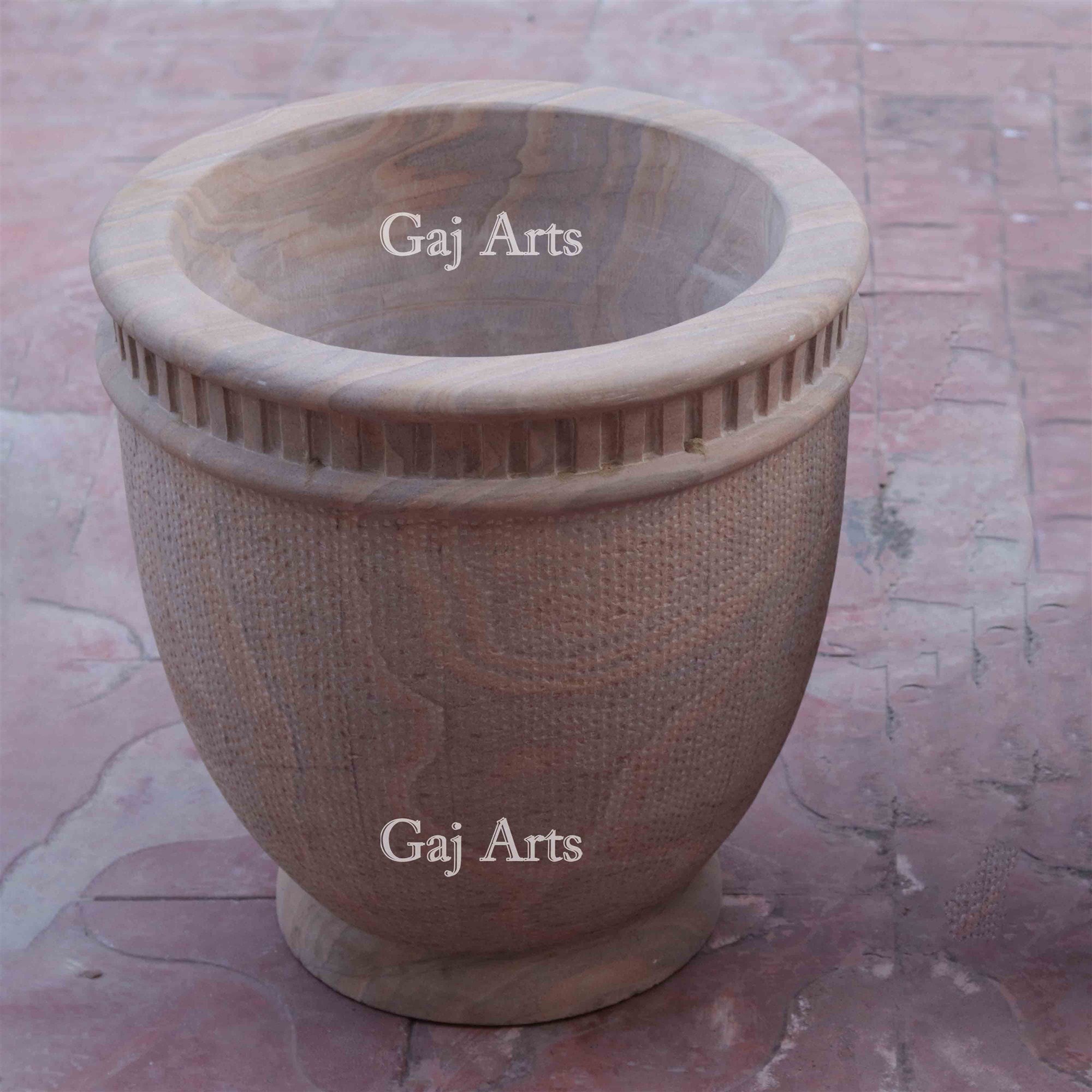 Vibrant Rainbow Sandstone Planter | 18 Inch