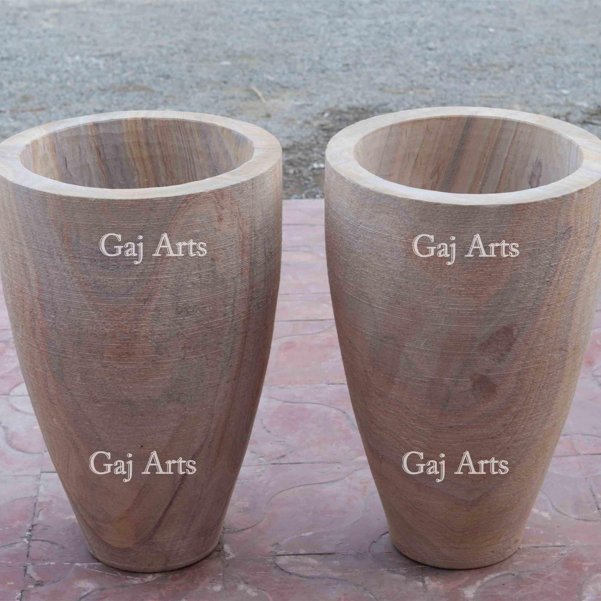 Premium Rainbow Sandstone Planter | 25 Inch