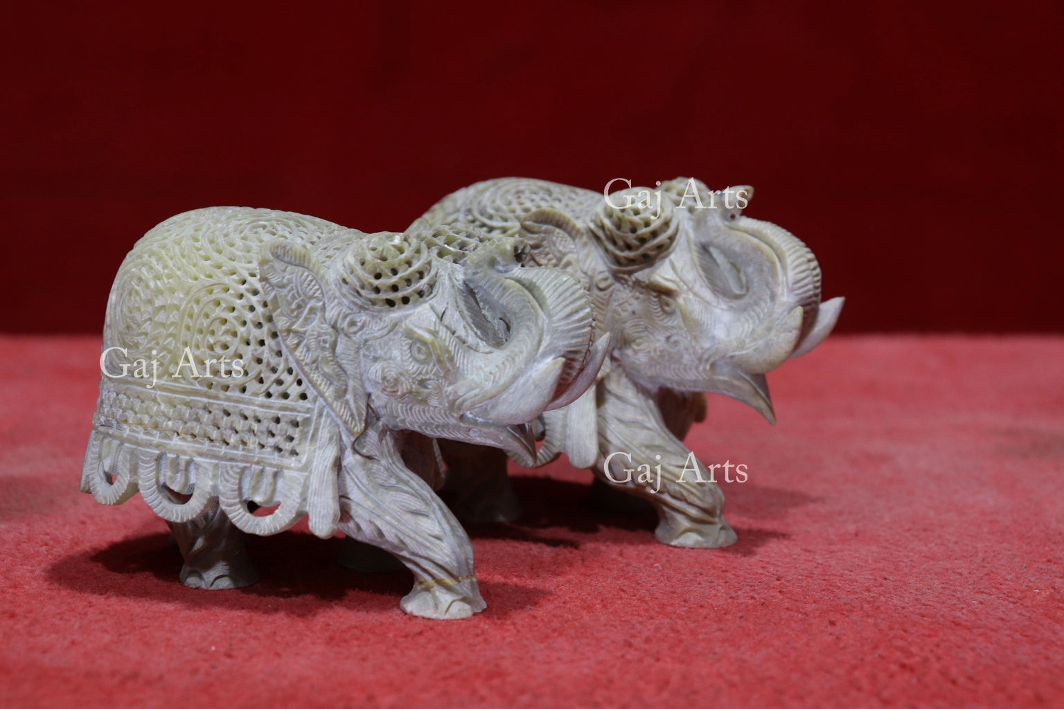 Stone Elephant Jali Statue | 4 Inch