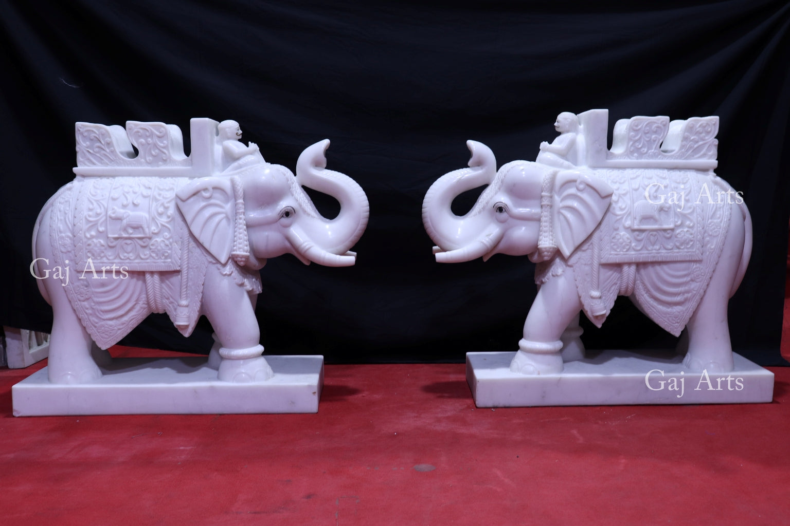 Makrana White Marble Elephant Statue | 30 Inch