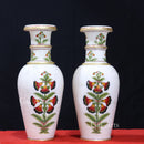 Floral Paint Marble Vase 12”