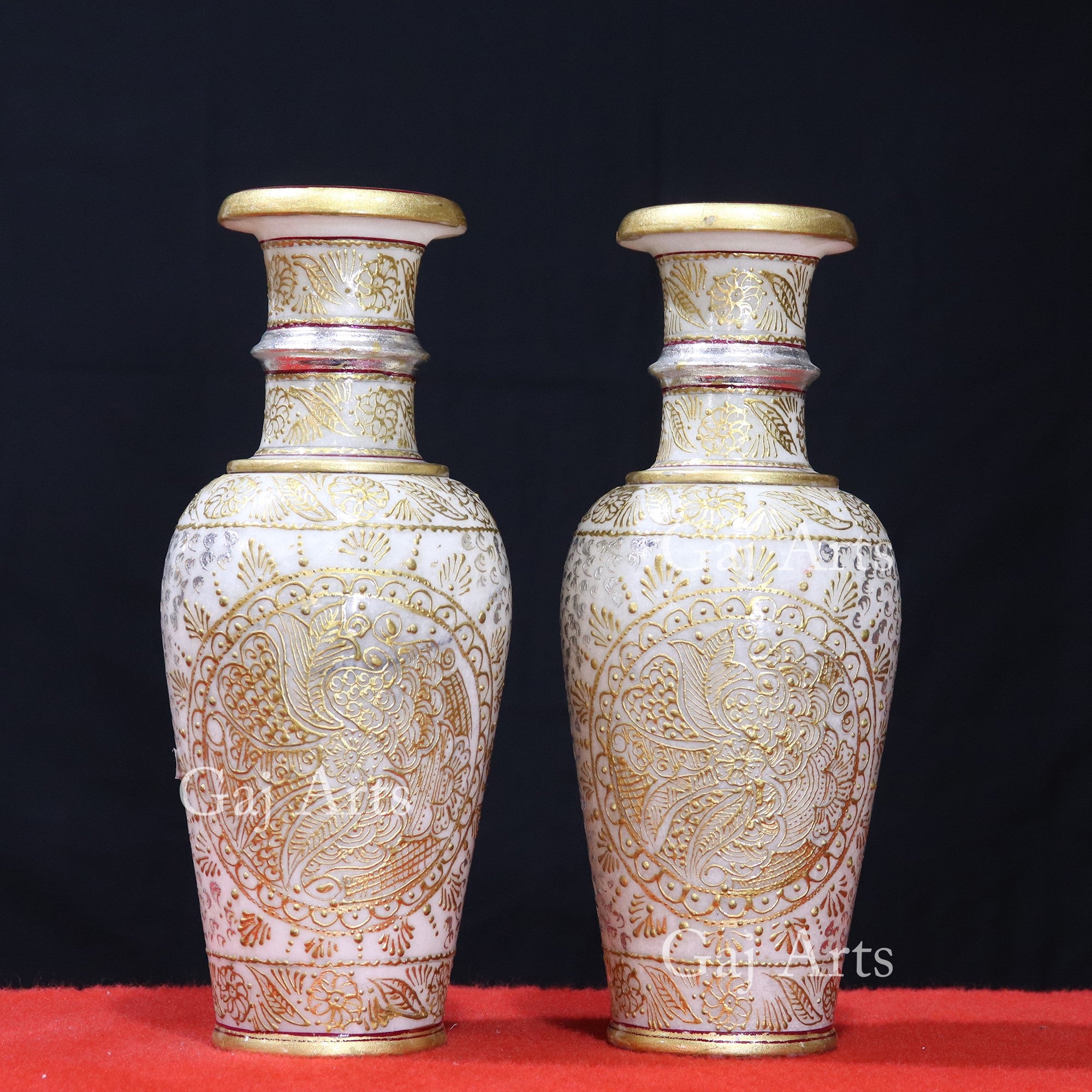 White Marble Designer Vase | 12 Inch