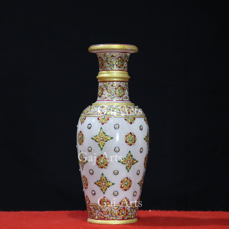 Flower-leaf design Marble Vase 9”