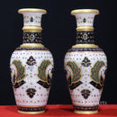 Peacock design Marble Vase 14”