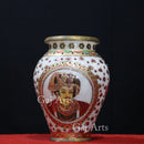 Rajasthani Figure Design Marble Vase 14”