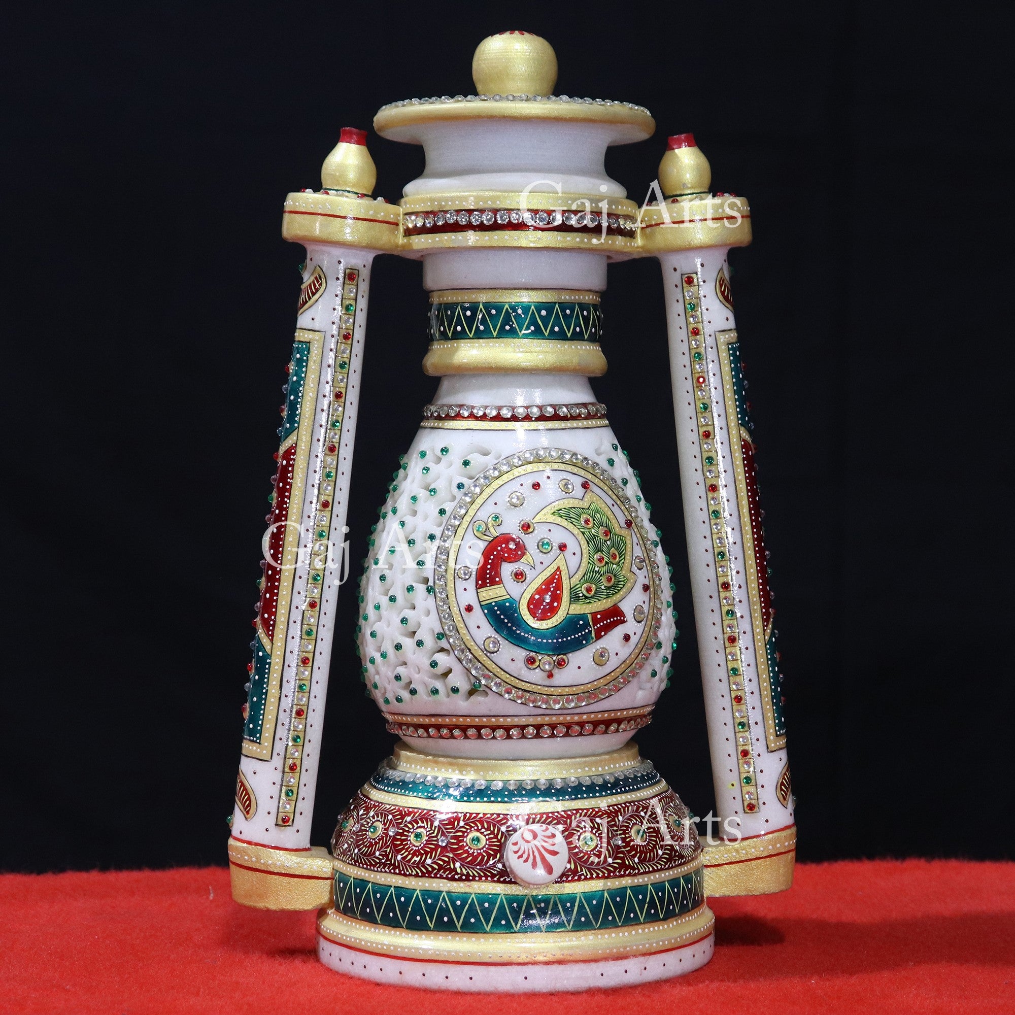 White Marble Antique Lantern Lamp | 12 Inch
