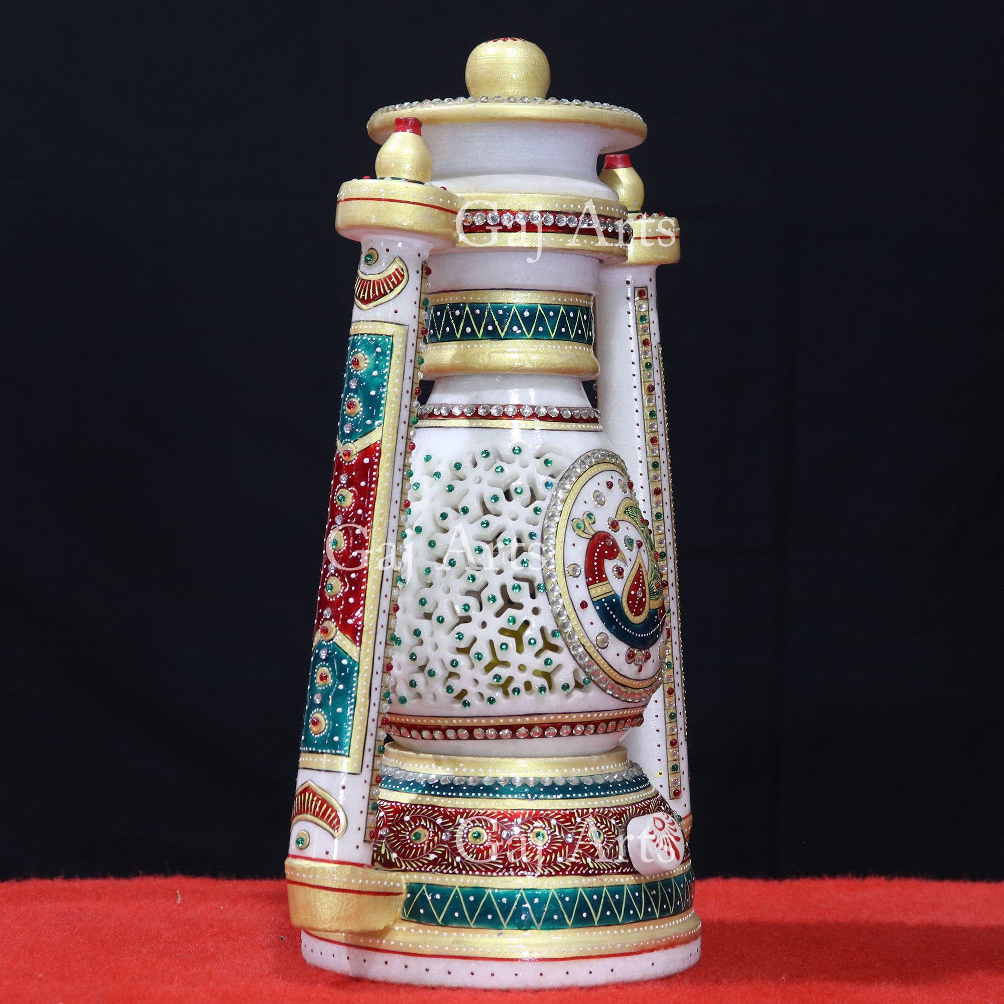 White Marble Antique Lantern Lamp | 12 Inch