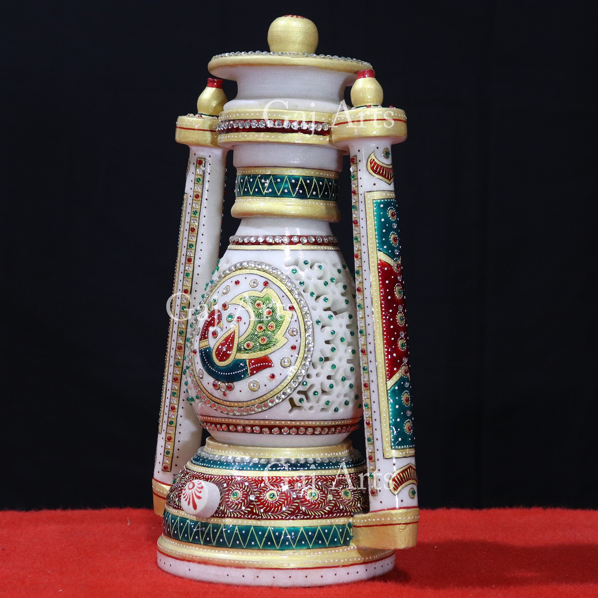 White Marble Antique Lantern Lamp | 12 Inch