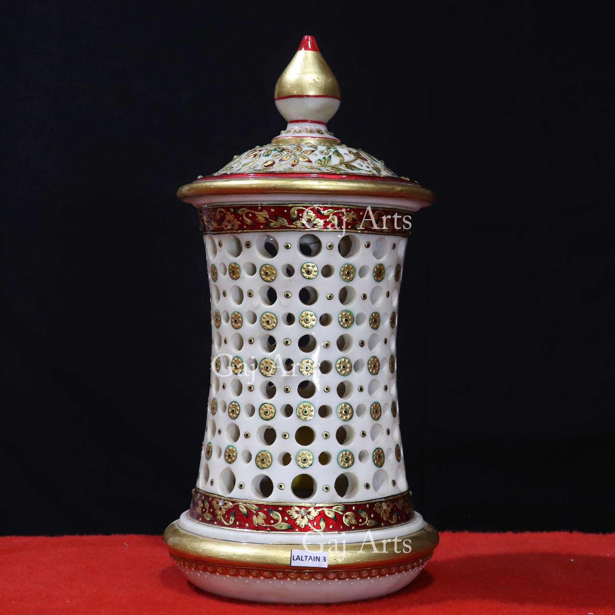 White Marble Antique Lantern Lamp | 15 Inch