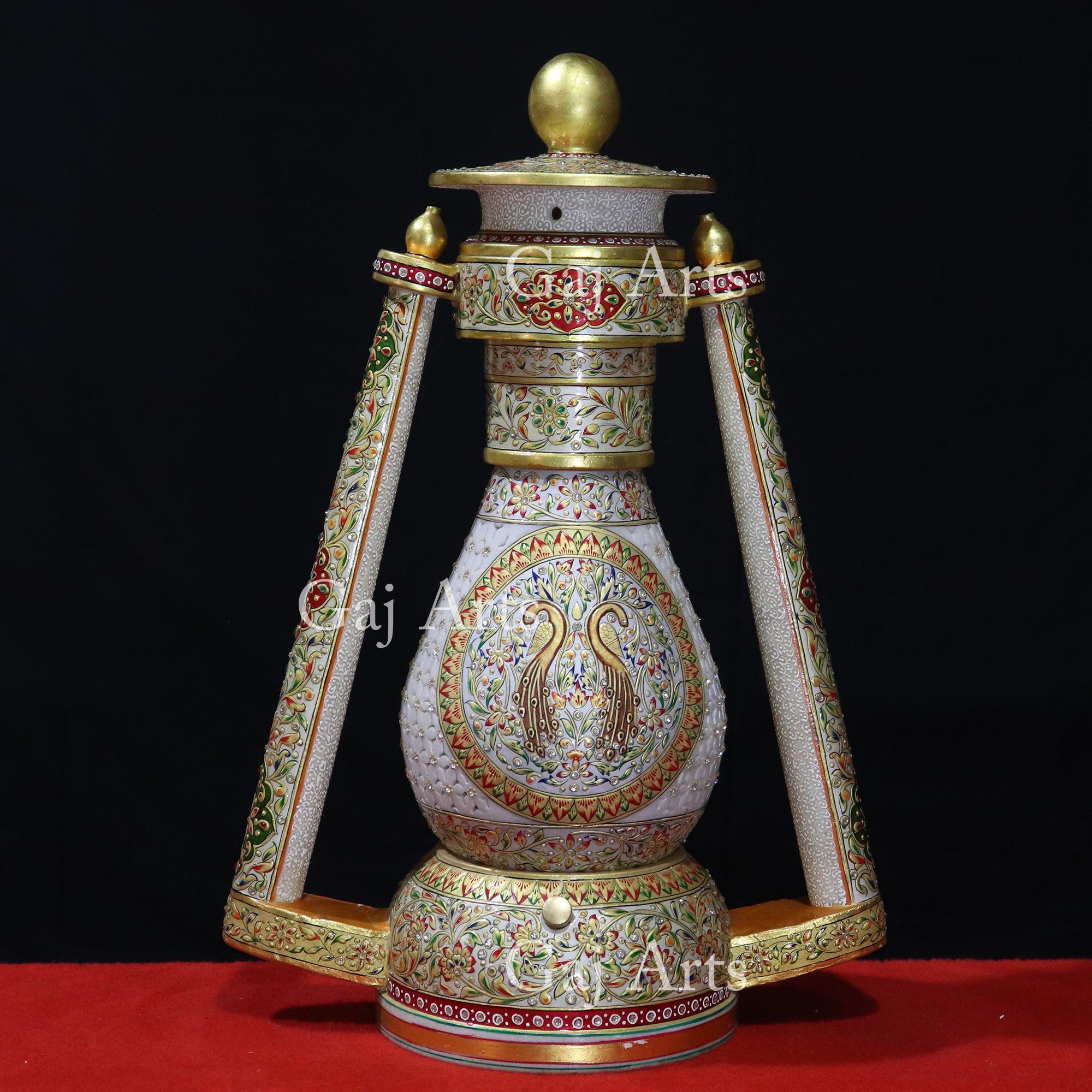 White Marble Antique Rajasthani Lantern Lamp | 24 Inch