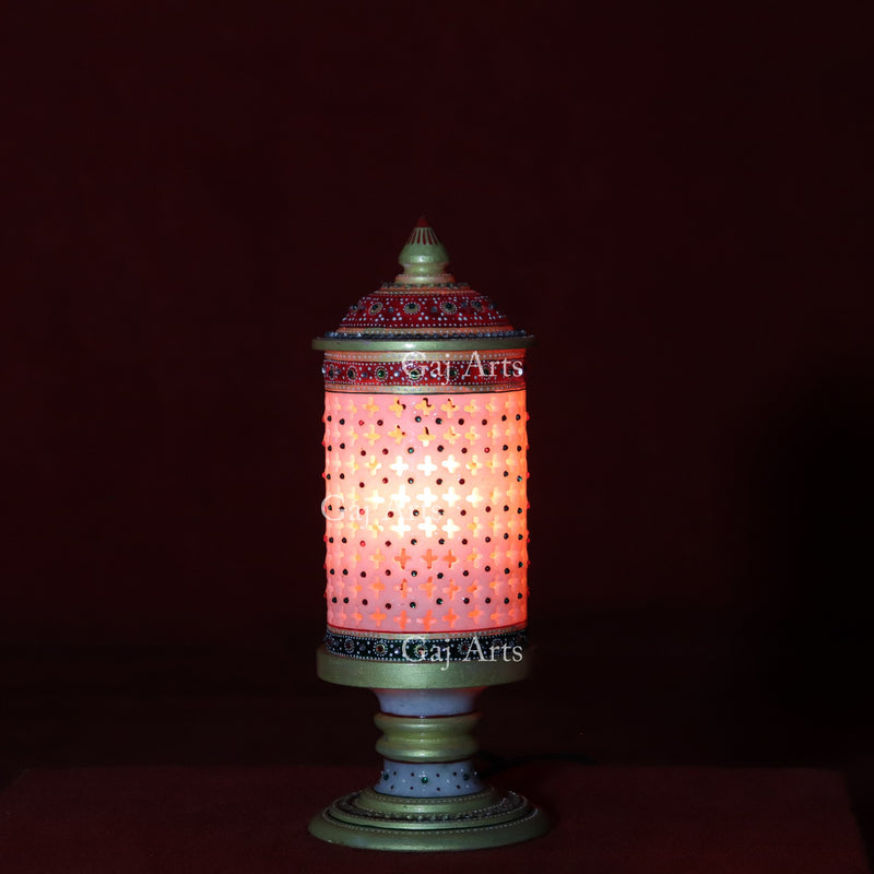 Antique Rajasthani Marble lantern lamps 11”