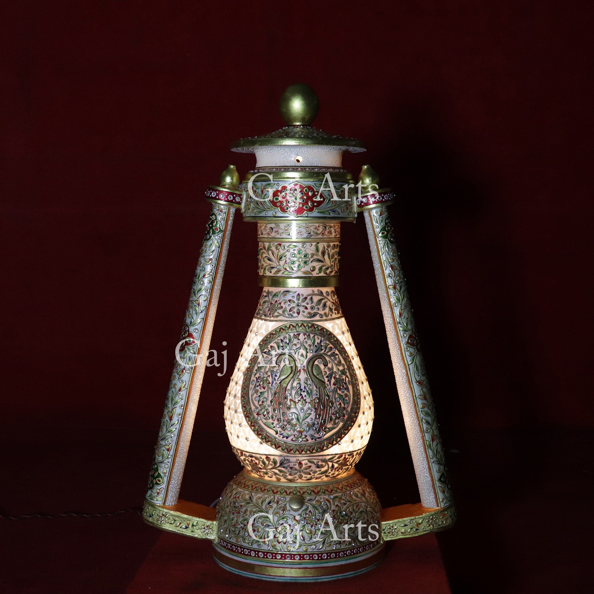 White Marble Antique Rajasthani Lantern Lamp | 24 Inch
