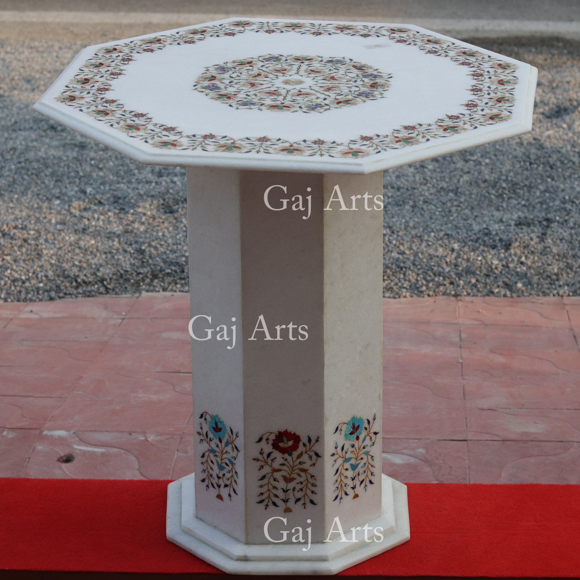 MARBLE INLAY STAND 29”