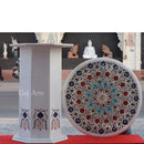 MARBLE INLAY STAND 27”